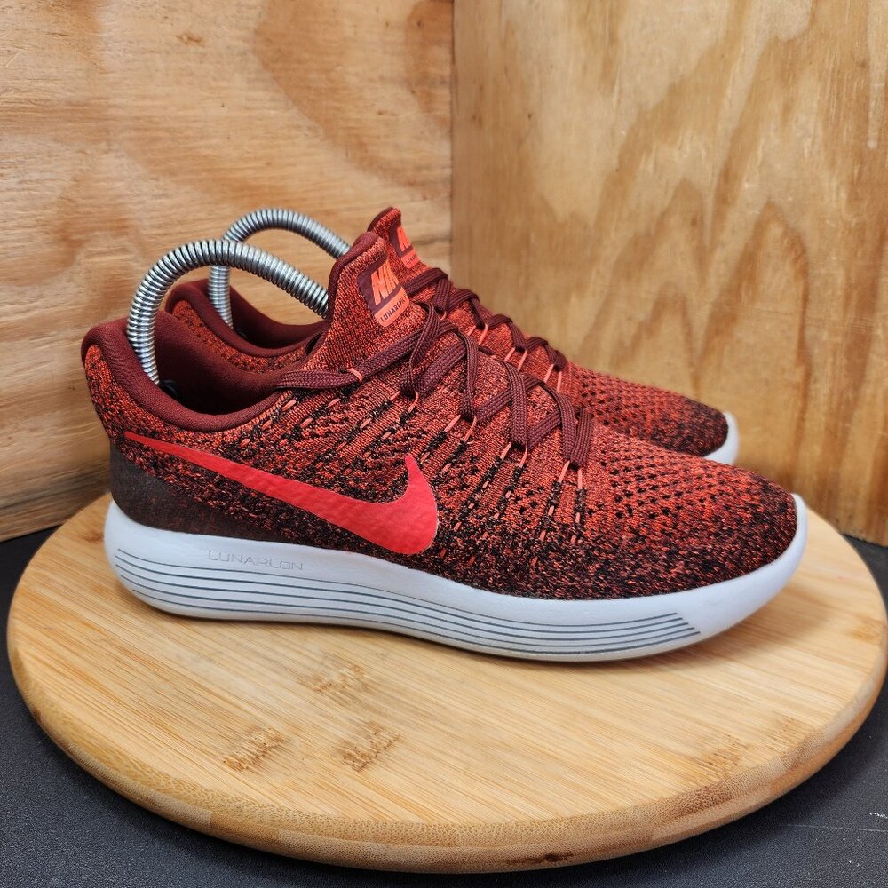 Nike Lunarepic Flyknit 2 Womens Red Running Shoes Sneakers Size 8